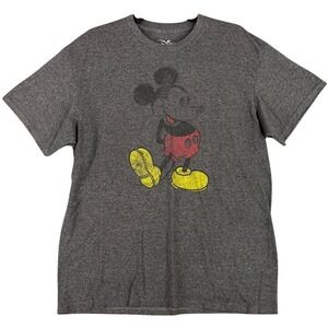 Mickey Mouse Shirt Mens L‎ Gray Walt Disney World Souvenir Magic Kingdom